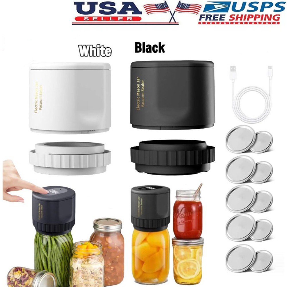 Mason Genie Vacuum Sealer 80kPa Mason Jar Vacuum Sealer USB Charge Electric US