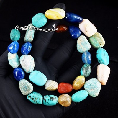 World Class Amazing Amazonite & Onyx 536.00 Cts Best Beaded Necklace RK 50 E780