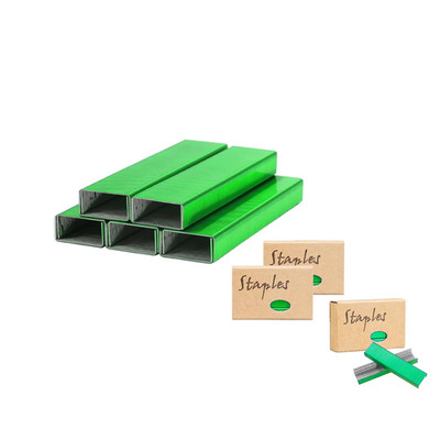 3000 Colored Staples 26/6 Standard Green Staple Refill for Desk Stapler, 1000 pe