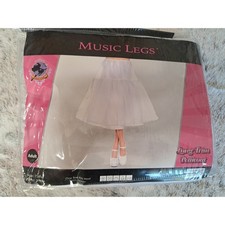 Music Legs White Long Trim Petticoat Crinoline Skirt One Size Fits Most New