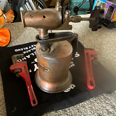 Craftsman Vintage Copper Blowtorch Soldering Torch w/ Burner Head & Pump Handle