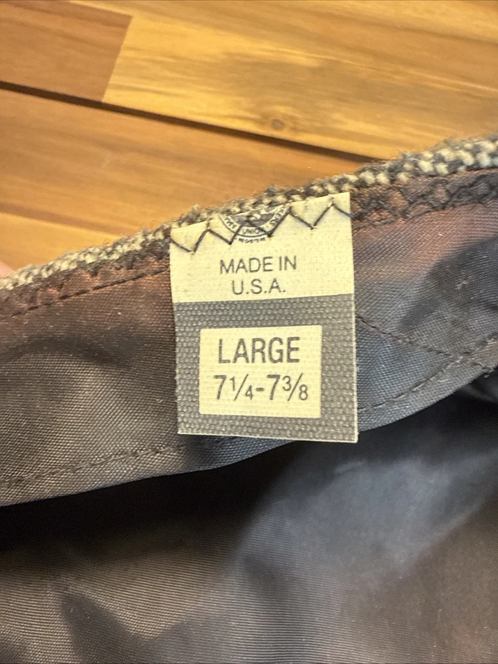 Gorra de Newsboy Donegal Tweed Años 70-80 Grande 71/4-73/8 Hecha en EE. UU. ACTWU Unión Sombrero de Lana De Colección Foto 3 de 4