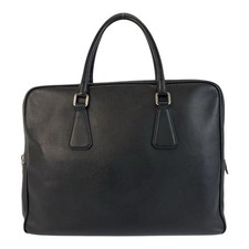 PRADA Safiano Business bag briefcase Black Black SilverHardware leather