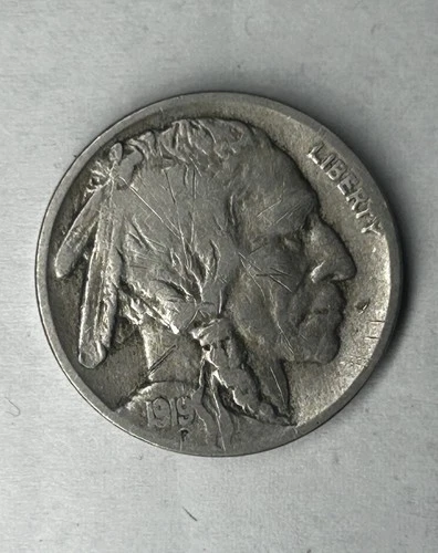 1919 Buffalo Nickel Very Fine Condition Semi Key Date Scratched As Imaged #H38