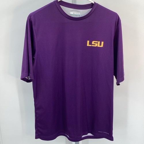 Men’s Columbia LSU Tigers Terminal Tackle PFG Short Sleeved Tee Purple Medium - Picture 2 of 8