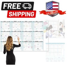 Large Dry Erase Calendar for Wall Yearly Wall Calendar Dry Erase, 58" x 37"...