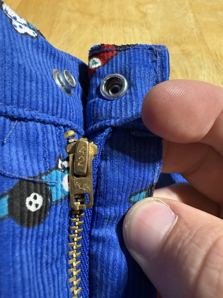 Pantalones vintage años 70 OshKosh B’Gosh pana coche de carreras 42 garras cremallera talla 4T Foto 2 de 4