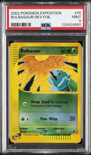2002 POKEMON EXPEDITION #95 BULBASAUR-REVERSE FOIL PSA 9