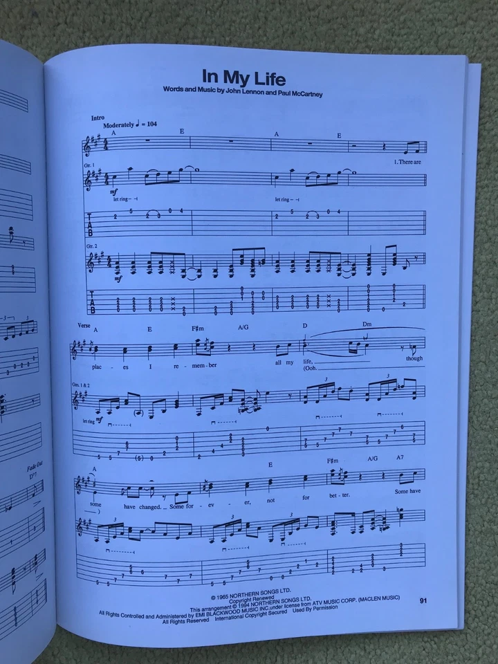 THE BEATLES / 1962 - 1966 by Beatles Authentic Guitar Tab Edition. V/good cond. - image 4 of 4