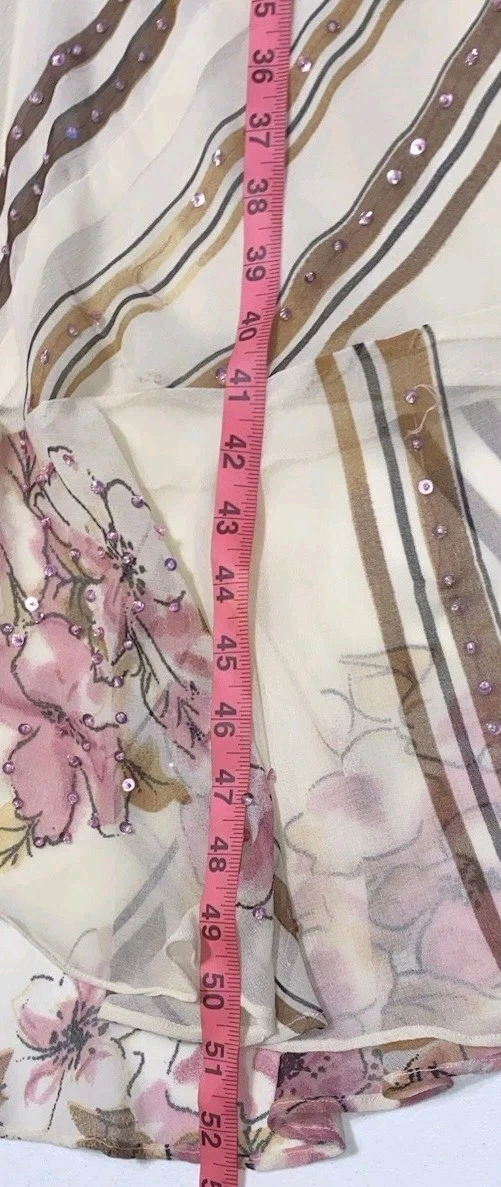 VETEMENTS Abito vintage anni 90 donna beige floreale collo cappuccio fata civetta grunge capriccioso 1X