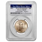 2021 1 oz Gold Eagle (T2) MS-70 PCGS (1st Production, West Point)