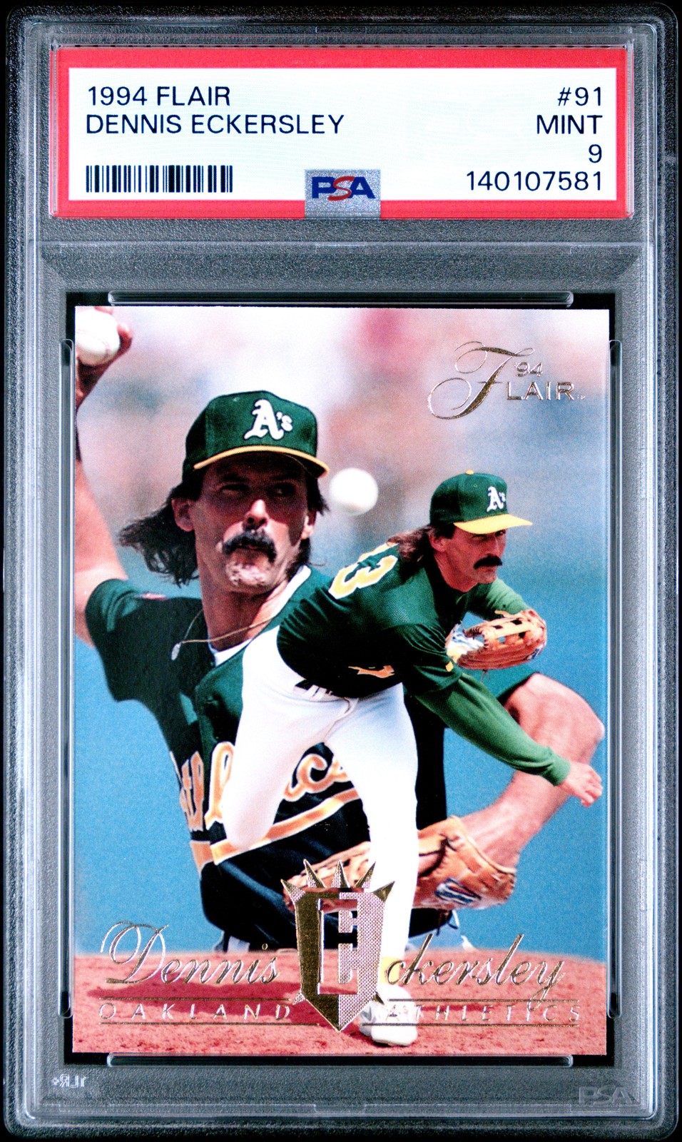 1994 FLAIR #91 DENNIS ECKERSLEY PSA 9