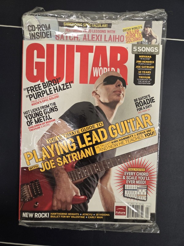 Guitar World April 2006 JOE SATRIANI - SEALED NEW w/ CD-ROM & Poster Alexi Laiho