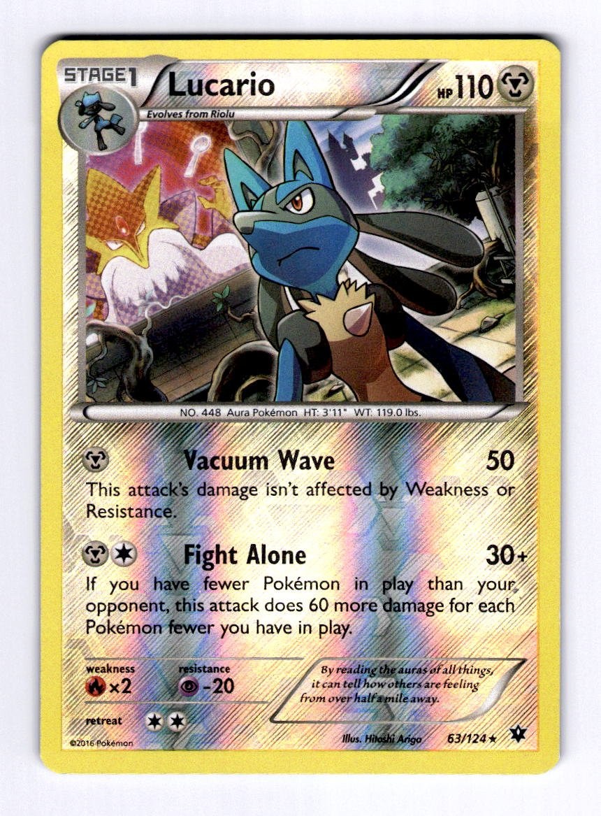 Lucario (63) XY - Fates Collide #63 (2016) Reverse Holo NM Pokemon