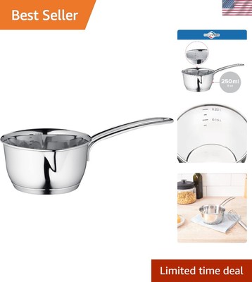 Graduated ML Markings 8-Ounce Stainless Steel Saucepan - Precision Design