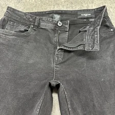 The Perfect Jean Nyc Mens 36x34 Black Slim Thick Straight Leg Dark Wash Denim