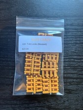 NEW - Aurora TJet Slot CarTrack Connectors, Locks - 100 Mustard, Nylon.