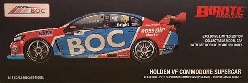 * 1/18 * Biante * 2016 Holden VF Commodore * V8 Supercars Jason Bright * BOXED - Picture 22 of 22