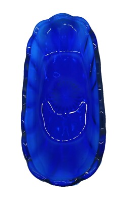 Anchor Hocking Cobalt Blue Glass Oval Banana Split Ice Cream Dish/ Dessert Bowl