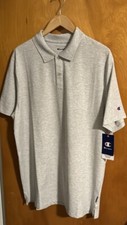 Champion Polo Shirt Mens Large Gray Wicking