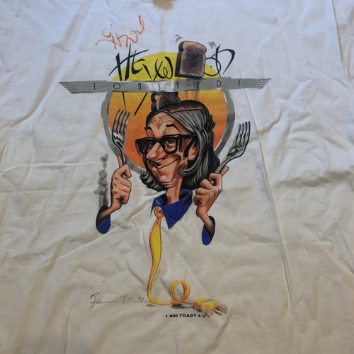 Vintage 90's The Wood Toasted 1-800 Toast 4u T Shirt Autographed Size XL - Picture 2 of 6