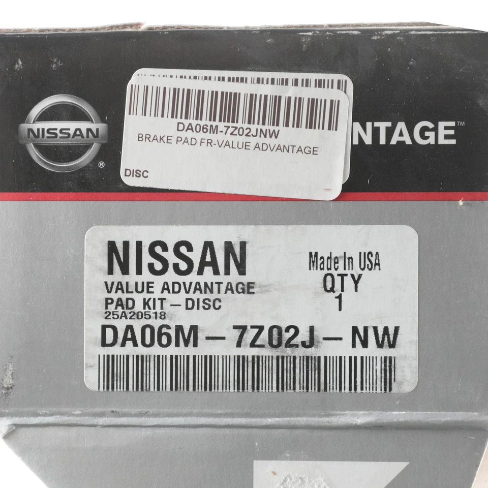 Kit de pastillas de freno de disco delanteras originales Nissan 2000-2004 Frontier Xterra DA06M-7Z02PNW Foto 3 de 3