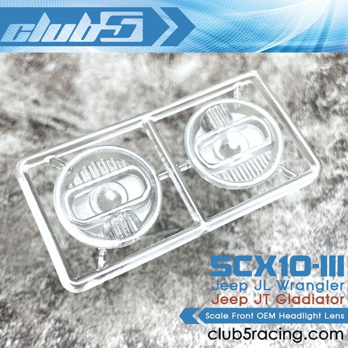 Scale OEM Front Headlight Lens for SCX10 III Jeep JL Wrangler / JT Gladiator - Picture 9 of 9
