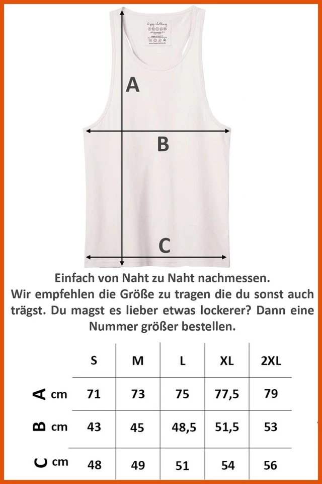 Herren Tanktop Stringer Muskelshirt Achselshirt Tank Top Unterhemd Bio Baumwolle - Bild 2 von 2