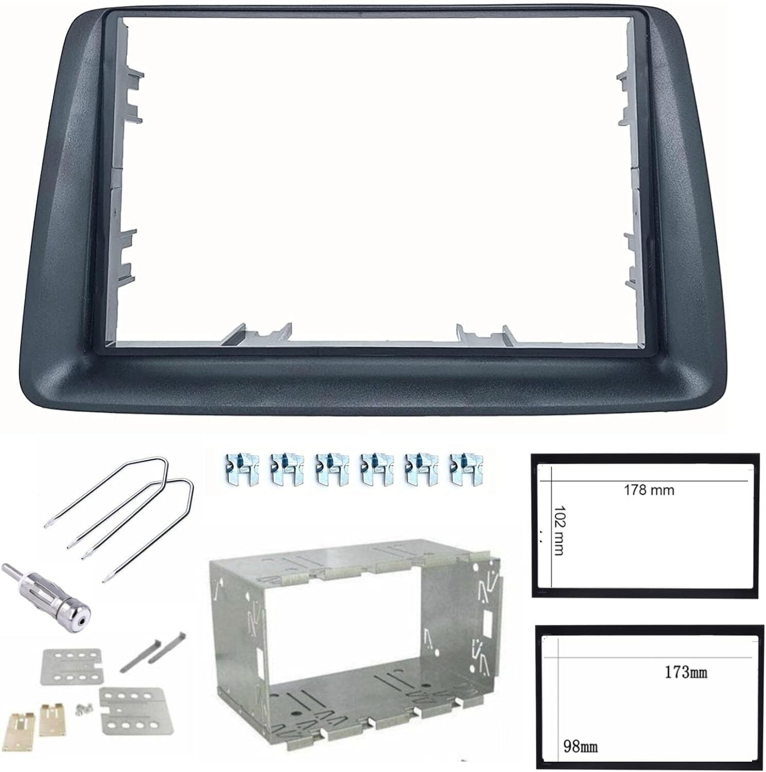 Sound Way Kit Montaggio Autoradio, Mascherina 2 DIN con Plancia, Adattatore...