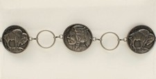Buffalo Nickel Indian Head CONCHO Link Belt Silver Western Southwest COWGIRL
