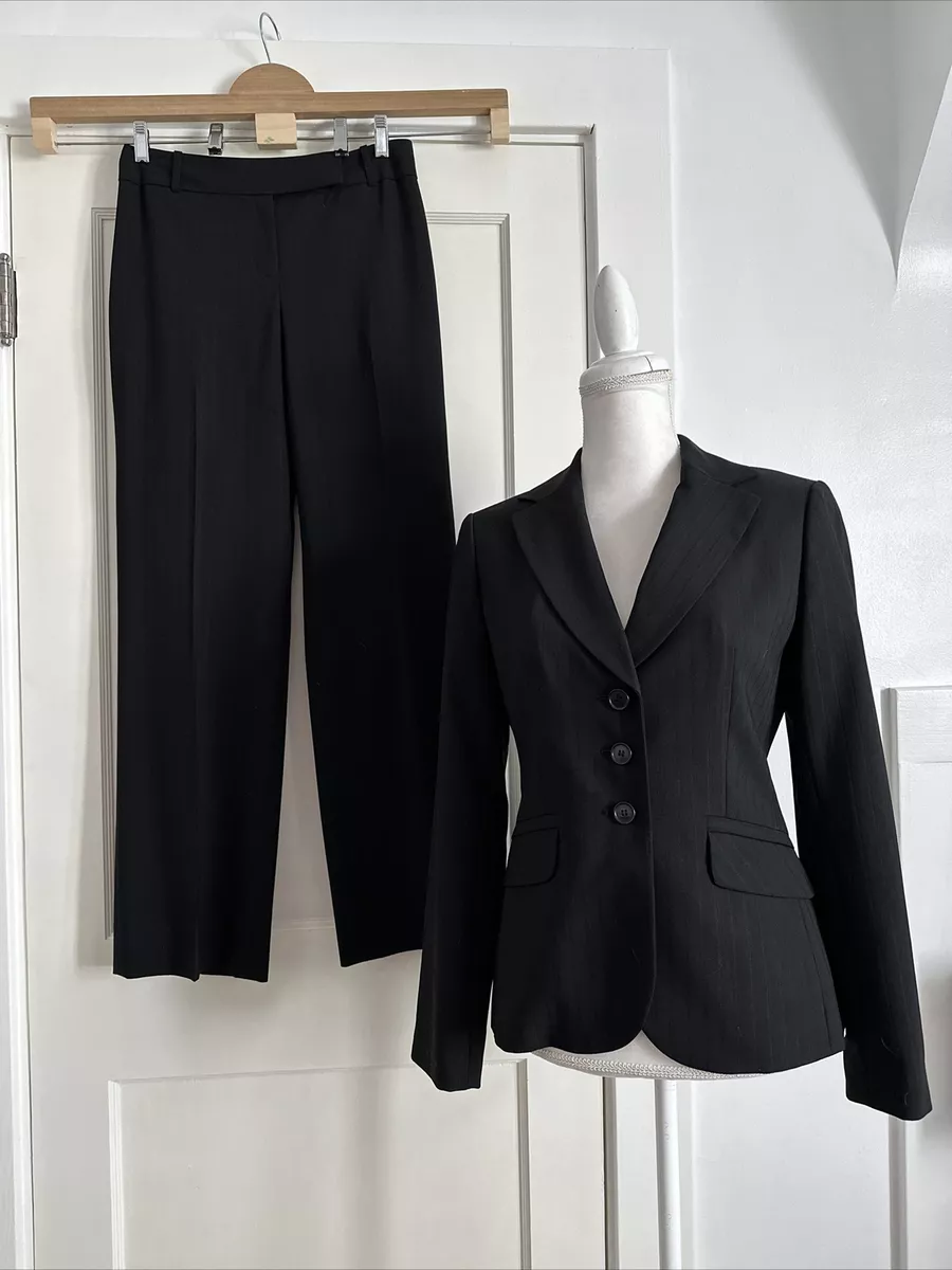 NWT Ann Taylor Wool Black 3 Mismatched Size Pant Suit Sz:0 Jacket, 4 Pants