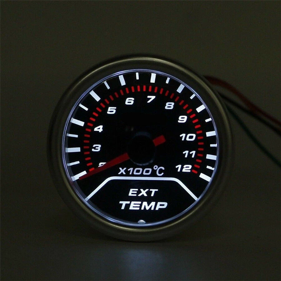 Medidor de temperatura de gases de escape de 2"52 mm lente de humo sensor puntero medidor LED EGT para automóvil Foto 3 de 4