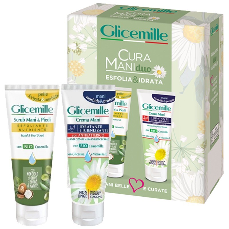 Cofanetto Glicemille Cura Mani duo esfolia & idrata Scrub Mani&Piedi+Crema Mani