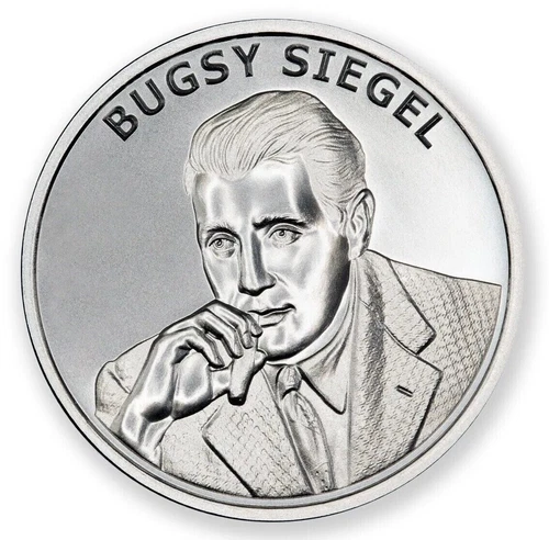 Bugsy Siegel 1 oz .999 silver Legends of Las Vegas Casino Man American Gangster!