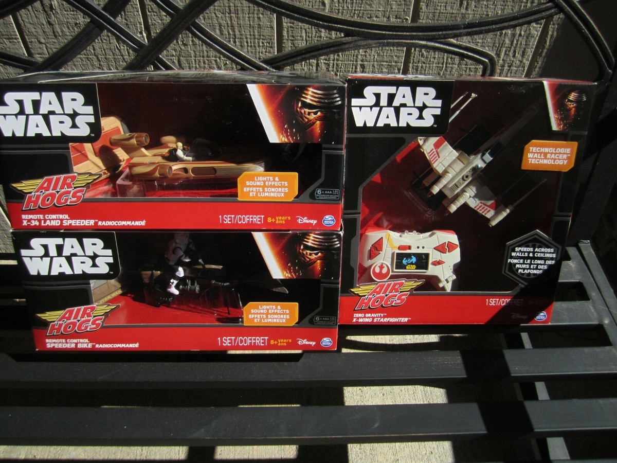 STAR WARS AIR HOGS ZERO GRAVITY X-WING STARFIGHTER LAND SPEEDER