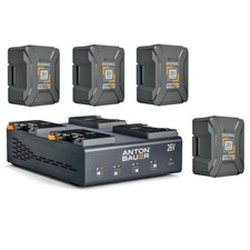 Anton Bauer Dionic 26V LP4 Quad Gold Mount Plus Charger, Bundle with 4x 26V 98Wh
