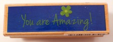 You are Amazing Words Writing Hampton Art Studio G Wooden Rubber Stamp
