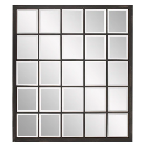 Howard Elliott Superior Hanging Rectangular Window Design Wall Mirror, Accent, - Picture 1 of 8