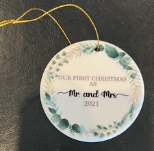 Christmas Ornament "Our First Christmas as Mr.  Mrs." 2021 - A0166