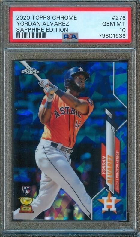 2020 Topps Chrome Sapphire YORDAN ALVAREZ Rookie Card #276 Astros PSA 10