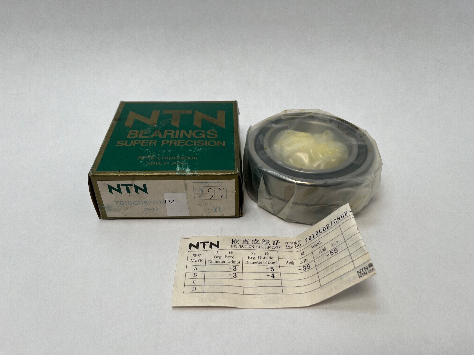 NTN 7010CDBGNP4 Bearing 50x80x16 mm 7010C 7010-C-DB-GN-P4 Japan 2 Pcs