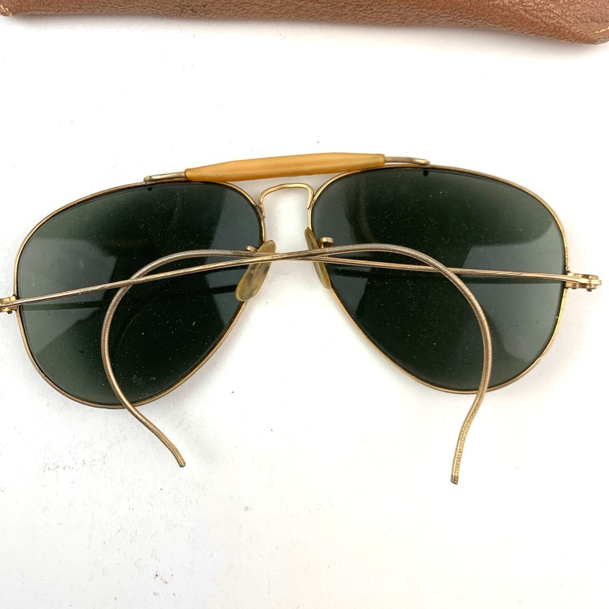 Vintage B&L Ray-Ban Sunglasses Outdoorsman Gold Frames with Cable