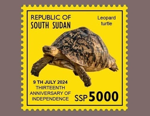 SOUTH SUDAN 2024 STAMP 1V SSP 5000 - REPTILES - LEOPARD TURTLE TURTLES - MNH - Image 1 of 1
