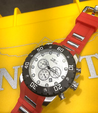 INVICTA Pro Diver Red Black Silver Quartz 50mm Men's Watch 20383