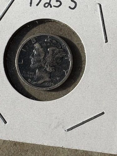 1925 S Mercury Dime 90% Silver  Fine F