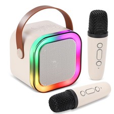 Mini Karaoke Machine, Portable Bluetooth Karaoke Speaker with 2 Wireless Micr...