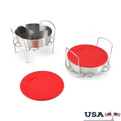 #ad #ad 8 Piece Cooking Baking Set Pans Racks Lids Divider Pressure Cooker Eggs New $36.50