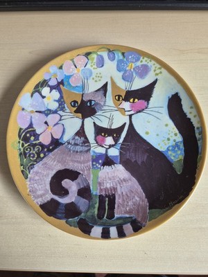 Rosina Wachtmeister Katzenteller Gluck Zu Dritt 8'' Teller von 1997
