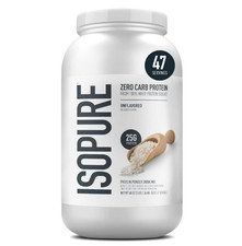 Isopure Zero Carb Whey Protein Isolate, Unflavored, 3 lb, 47 Servings