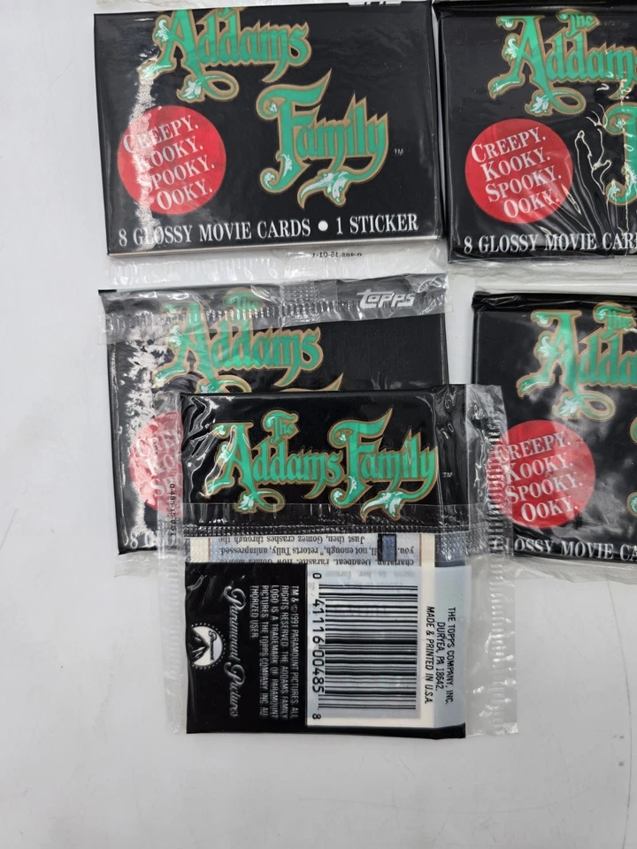 Vintage 1991 Addams Family Movie Topps Trading Cards New Unopened 7 Packs - Image 2 of 2